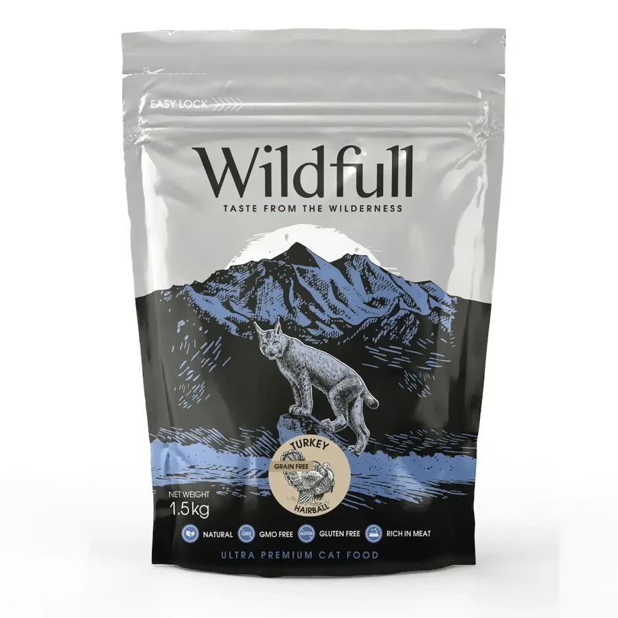 Индейка сухой корм для взрослых кошек Cat Hairball, 1,5 кг, Wildfull: цены и характеристики