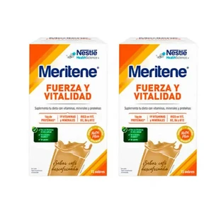 Meritene Strength & Vitality Shake со вкусом кофе без кофеина 2х15 пакетиков, 30 г