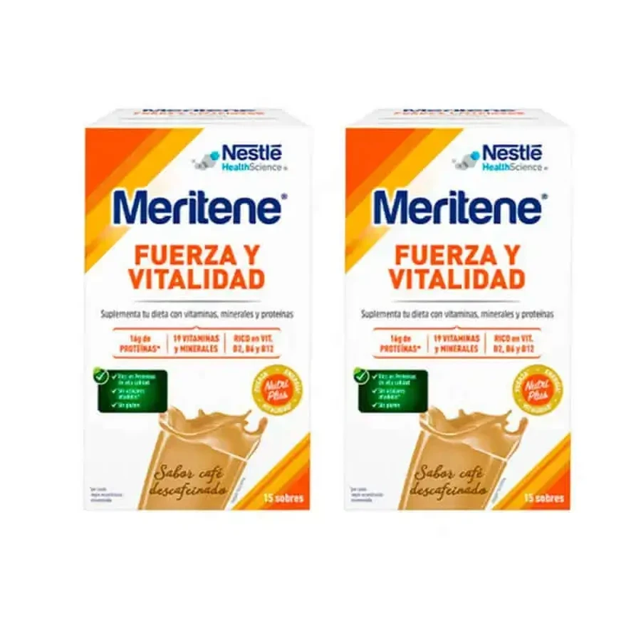 Meritene Strength & Vitality Shake со вкусом кофе без кофеина 2х15 пакетиков, 30 г: цены и характеристики