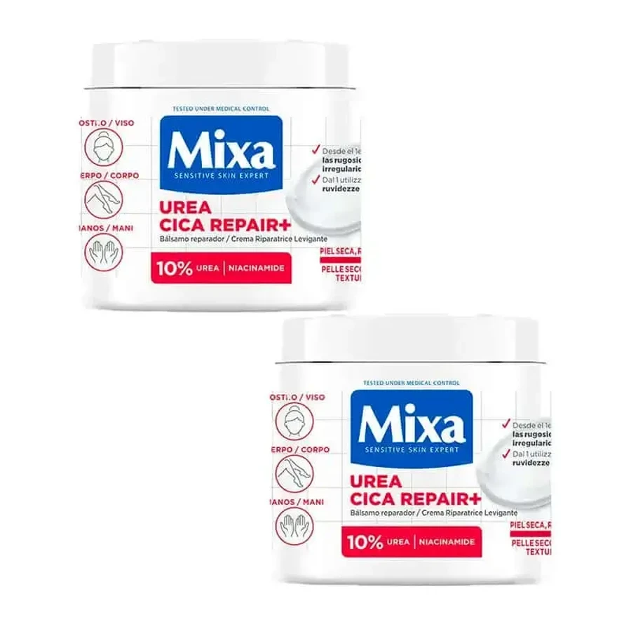 Mixa Duplo Сечовина Cica Duplo Repair+ Відновлювальний кондиціонер для сухої, шорсткої та нерівної шкіри 2 x 400 мл: ціни та характеристики