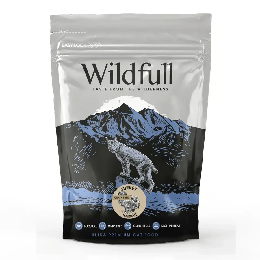 Индейка сухой корм для взрослых кошек Cat Hairball, 400 г, Wildfull: цены и характеристики