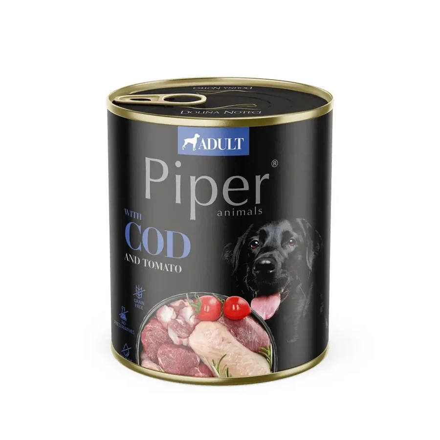 Влажный корм для взрослых собак с мясом трески и томатом, 800 г, Piper: цены и характеристики
