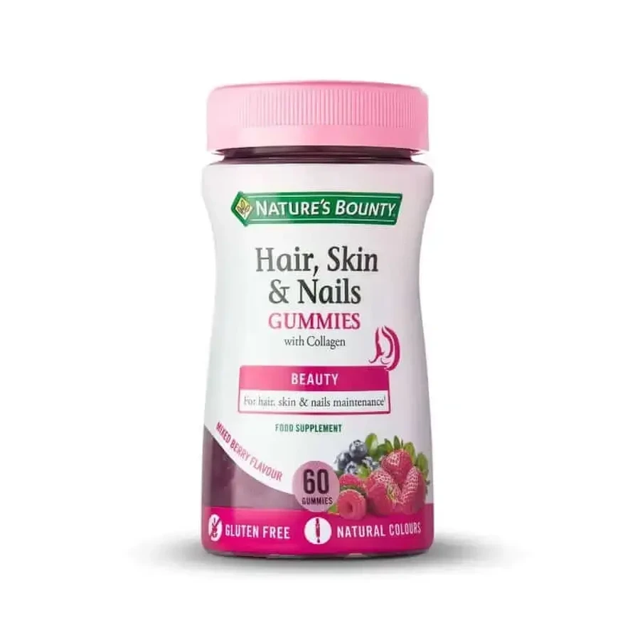 Nature'S Bounty Gummies Жевательные конфеты для волос, кожи и ногтей с биотином и коллагеном, 60 жевательных конфет: цены и характеристики
