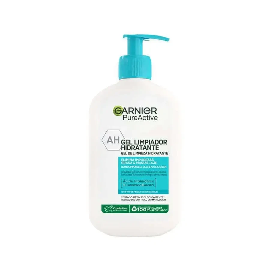 Garnier Pure Active Увлажняющий очищающий гель с гиалуроновой кислотой, керамидами и глиной Удаляет загрязнения, жир и макияж: цены и характеристики