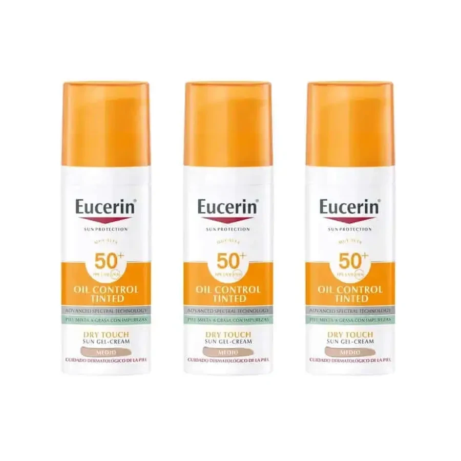 Eucerin Уход для лица Sun Care Sun Care Oil Control Dry Touch Spf50+ Spf50+ Colour, 3 шт.: цены и характеристики