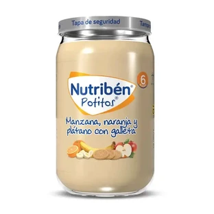 Nutribén Potito Яблуко, апельсин і банан з печивом, 235 г
