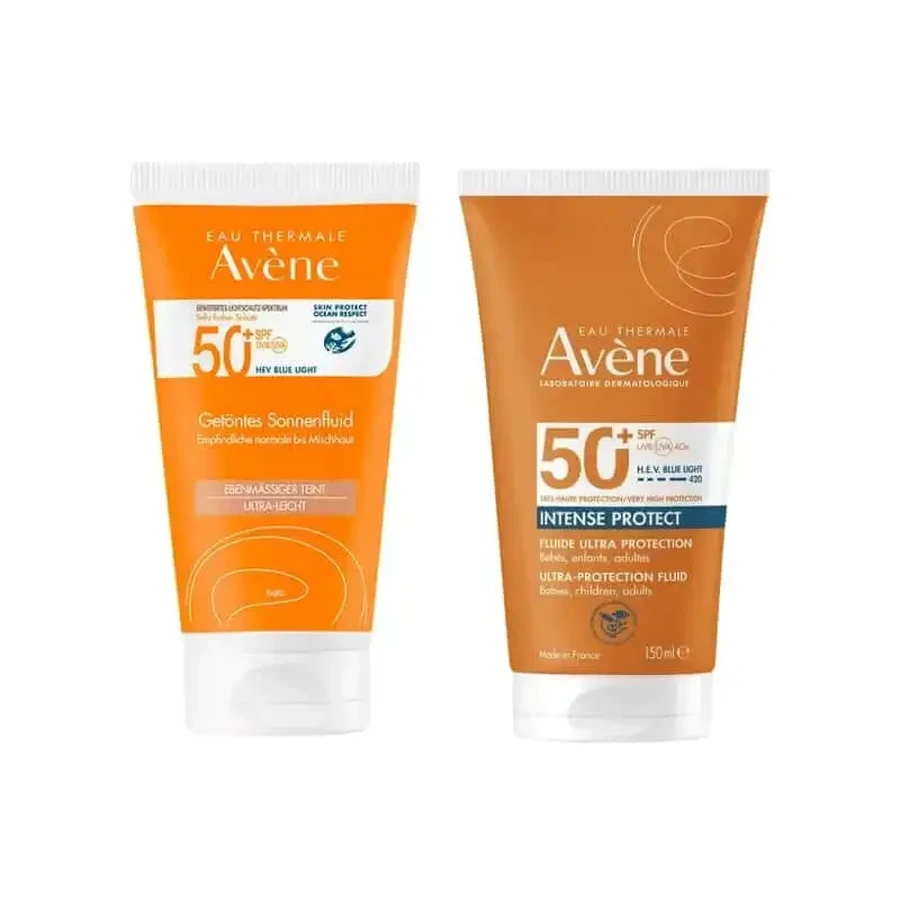 Avene Флюид Spf 50+ цветной 50 мл + Интенсивный солнцезащитный крем Spf50+ 150 мл: цены и характеристики