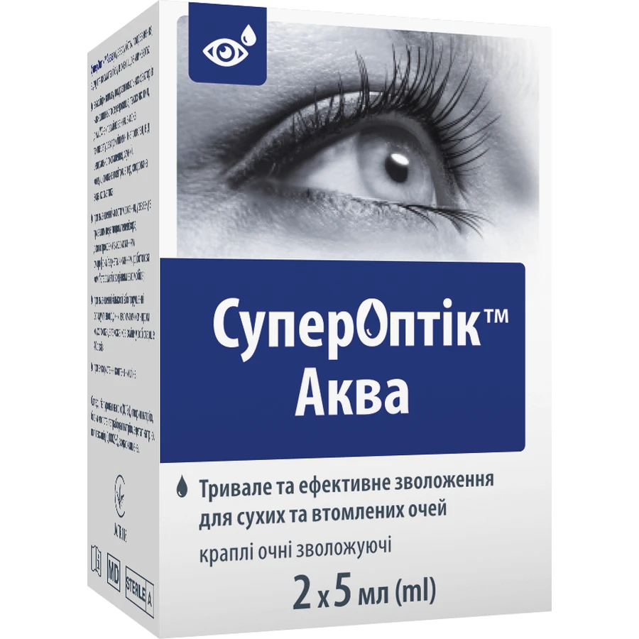 Краплі Супероптік Аква очні флакон 5 мл, №2: ціни та характеристики
