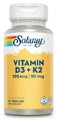 Solaray Вітамін D3 та K2 (Mk7), 120 капсул