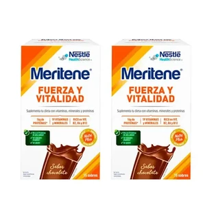 Meritene Strength & Vitality Shake шоколадный вкус 2x15 пакетиков, 30 г