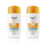 Eucerin Sun Face Hydro Protect Fluid SPF50+Tinted Light, 2х50 мл, гідрозахисний флюїд для обличчя від сонця, 2х50 мл