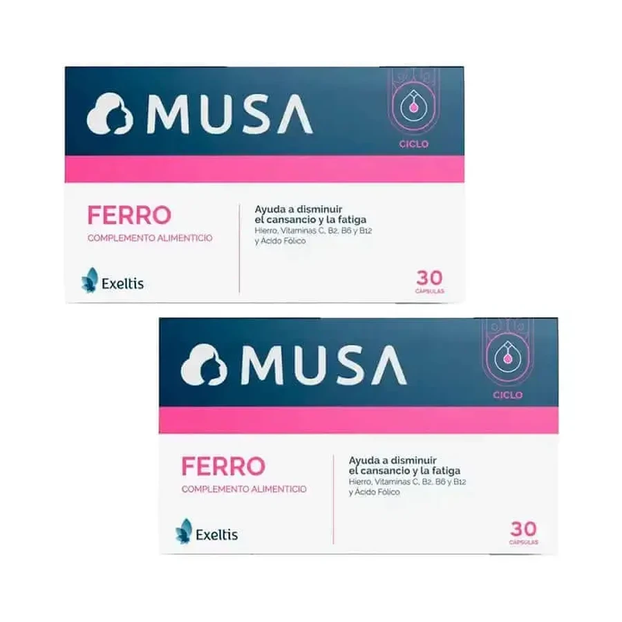 Залізна харчова добавка Musa Duplo, 2 x 30 капсул: ціни та характеристики