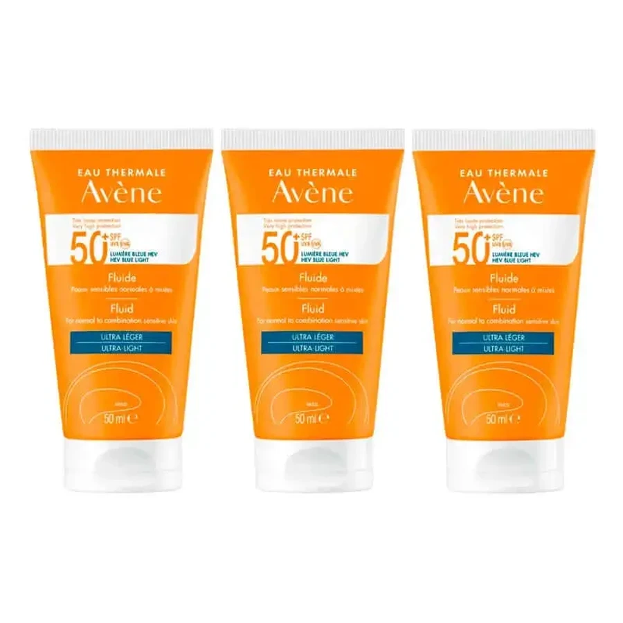 Avene Сонцезахисний флюїд Spf50+, 3 x 50 мл: ціни та характеристики