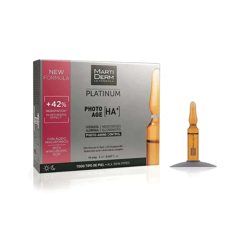 Martiderm Platinum Photo Age Antiaging Plus Reafirm. Антиоксидант 10 ампул: ціни та характеристики
