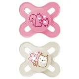 MAM Original Start Silicone Soother 0-2M Pink/Grey 2u