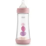 Пластикова пляшечка Chicco з силіконовою соскою Perfect5 Pink 4M+ Fast Flow 300 мл