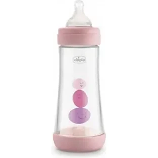 Chicco Пластиковая бутылочка с силиконовой соской Perfect5 Pink 4M+ Быстрый поток 300 мл