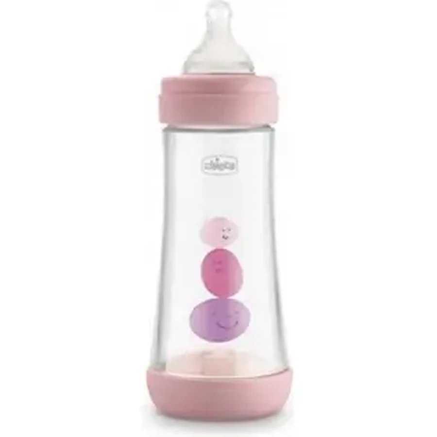 Chicco Пластиковая бутылочка с силиконовой соской Perfect5 Pink 4M+ Быстрый поток 300 мл: цены и характеристики