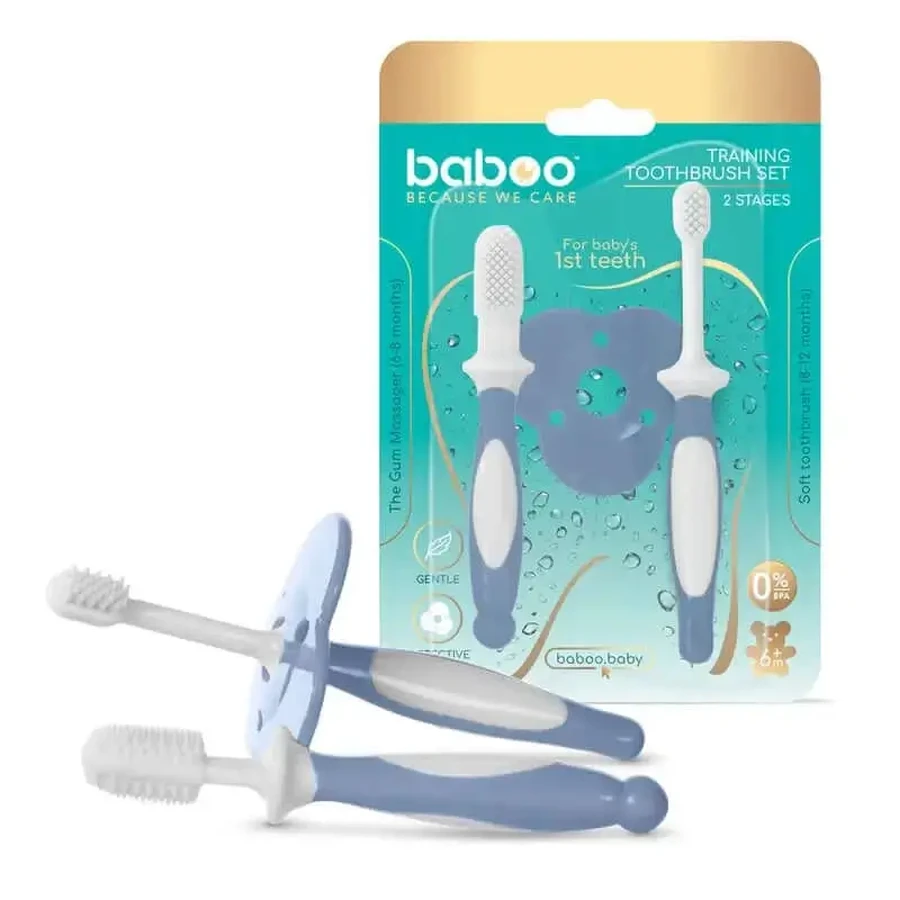 Набор зубных щеток Baboo 6+ месяцев, 2 штуки: цены и характеристики