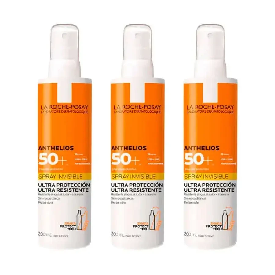 Невидимий спрей La Roche Posay Triplo Anthelios Invisible Spray Spf 50+, 3 x 200 мл: ціни та характеристики