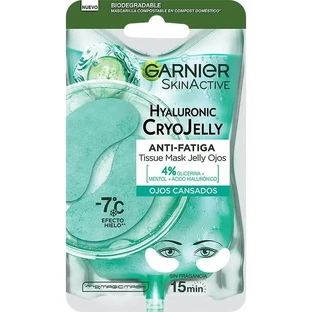 Garnier Tissue Mask Hyaluronic Cryo Jelly Anti-Fatigue Eye Contour Mask. 4% глицерин + ментол + гиалуроновая кислота
