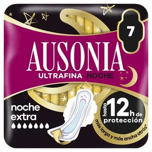 Ультратонкі менструальні прокладки Ausonia Nighttime Extra з крильцями, 7 шт.