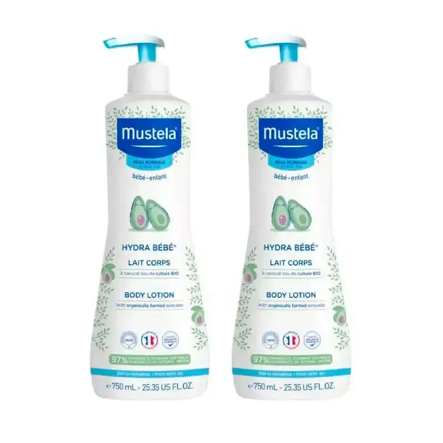Органічне молочко для тіла Mustela Hydra Baby з авокадо, упаковка 2 х 750 мл: ціни та характеристики