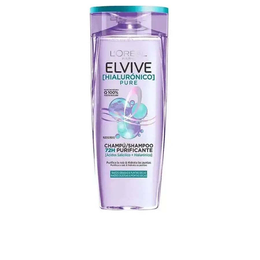 L'Oréal Paris Elvive Pure Hyaluronic Shampoo: очищает, увлажняет, придает блеск и тело, не содержит силиконов, 400 мл: цены и характеристики