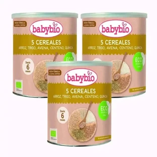 Babybio 5 Органические злаки +6м, упаковка 3 х 220г