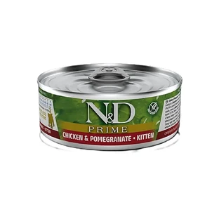 Вологий корм з куркою та гранатом для кошенят і вагітних кішок N&D Prime Kitten, 70 г, Farmina