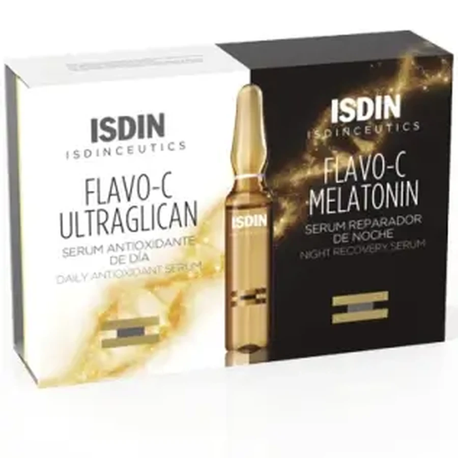Isdinceutics FlavoC Ultraglican 10 амп. х 2 мл + Isdinceutics Melatonin 10 амп. х 2 мл: ціни та характеристики