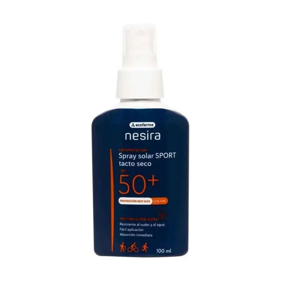 Acofarma Nesira Solar Sport SPF 50+ Сонцезахисний спрей для сухого дотику 100 мл: ціни та характеристики