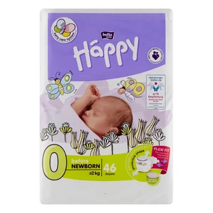 Bella Baby Happy, підгузки, розмір 0 до новонародженості, до 2 кг, 46 шт.