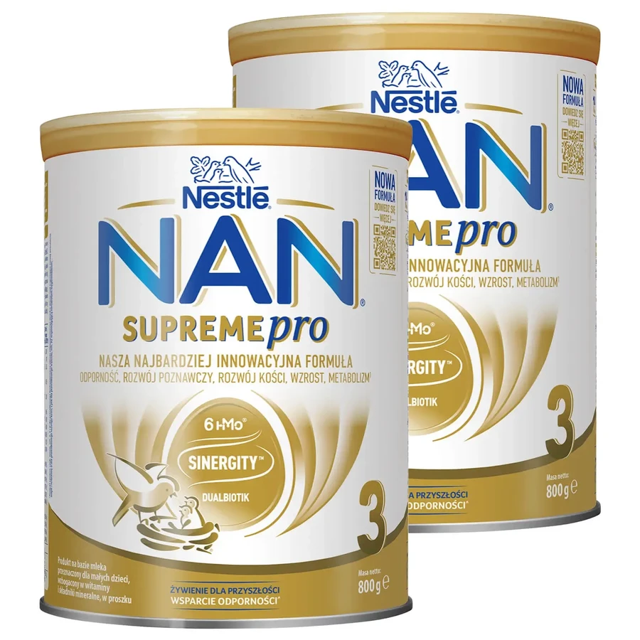 Набор Nestle NAN Supremepro 3 HMO, дополнительное молоко для детей старше 1 года, 2 x 800 г.: цены и характеристики