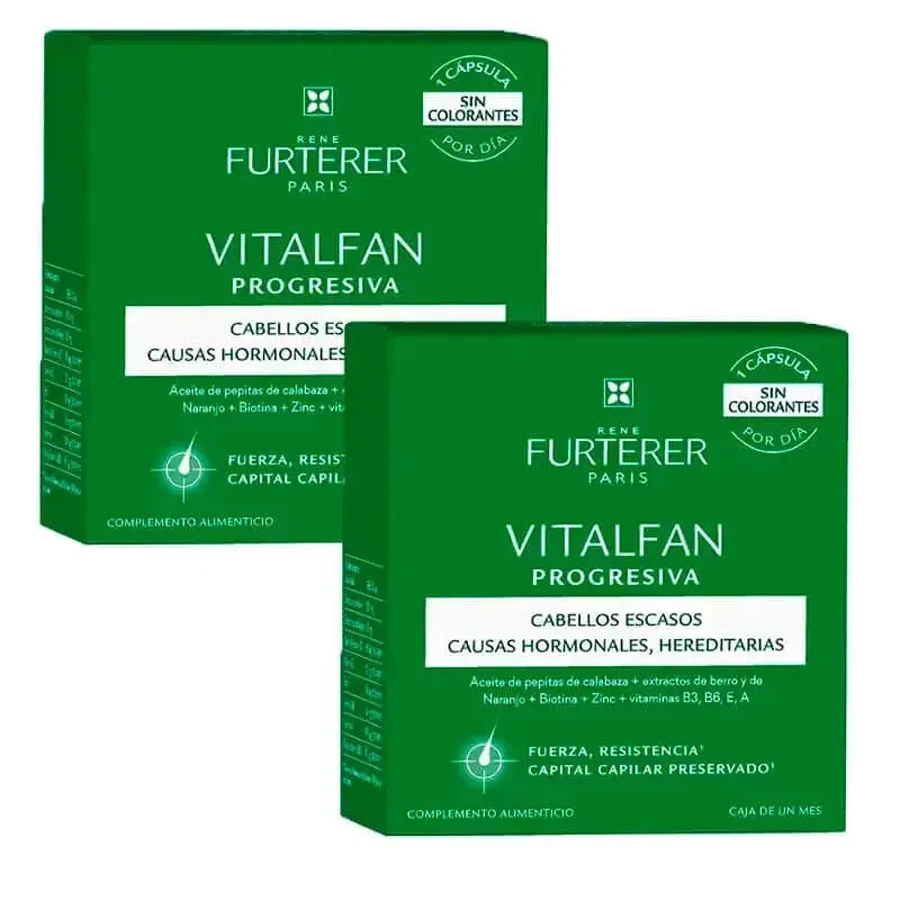 Rene Furterer Vitalfan Прогрессирующее выпадение волос, упаковка 2 x 30 капсул: цены и характеристики