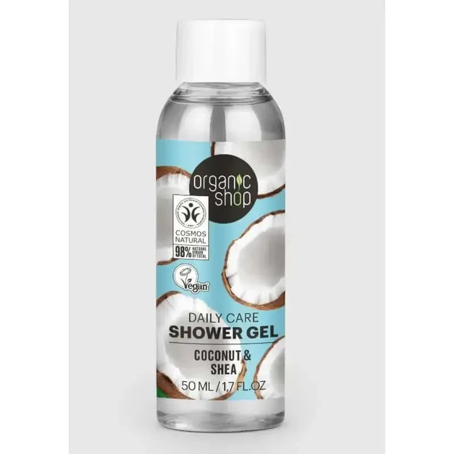 Гель для душу Organic Shop Daily Care Кокос та олія ши, 50 мл: ціни та характеристики