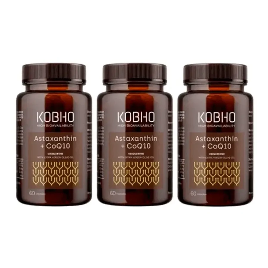 Kobho Labs Triple Supplement Астаксантин + Коэнзим Q10, 3 x 60 капсул: цены и характеристики
