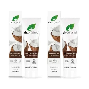 Dr.Organic Зубна паста потрійної дії з кокосовою олією, 2х100 мл