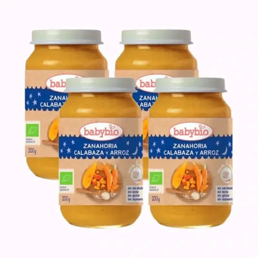 Babybio На добраніч морква-патисони-рис, упаковка 4 х 200 грамів: ціни та характеристики