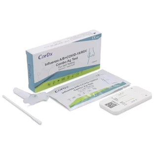 CorDx 4in1 Influenza A/B + COVID-19/RSV Combo Ag, тест на антигены 4 вирусов, 1 штука