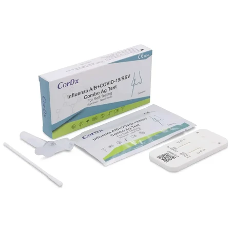 CorDx 4in1 Influenza A/B + COVID-19/RSV Combo Ag, тест на антигены 4 вирусов, 1 штука: цены и характеристики