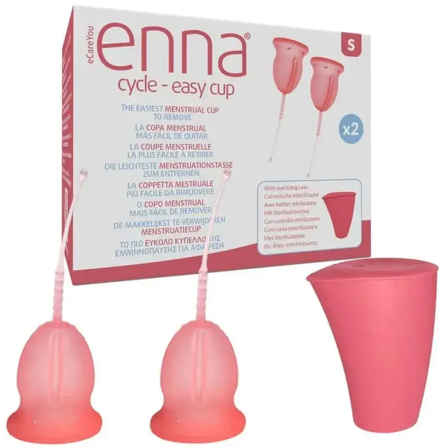 Менструальная чашка Enna Cycle Easy размер S, 2 чашки + стерильная коробка: цены и характеристики