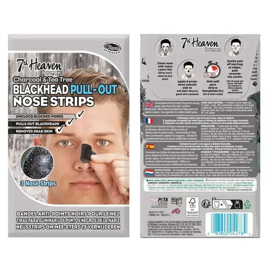 7 Heaven Nose Strips Charcoal Men, 3 шт.: цены и характеристики
