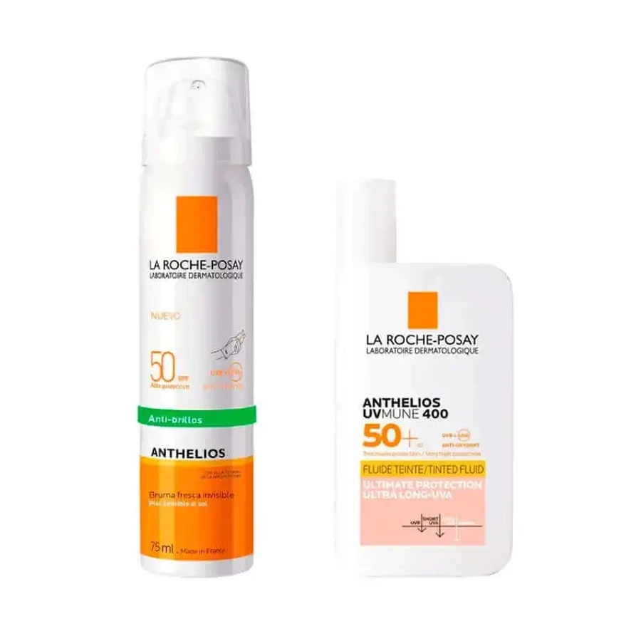 La Roche Posay Anthelios Anthelios Facial Mist Pack SPF50 75Ml + Uvmune 400 Флюїд з кольором SPF50+ 50Ml: ціни та характеристики