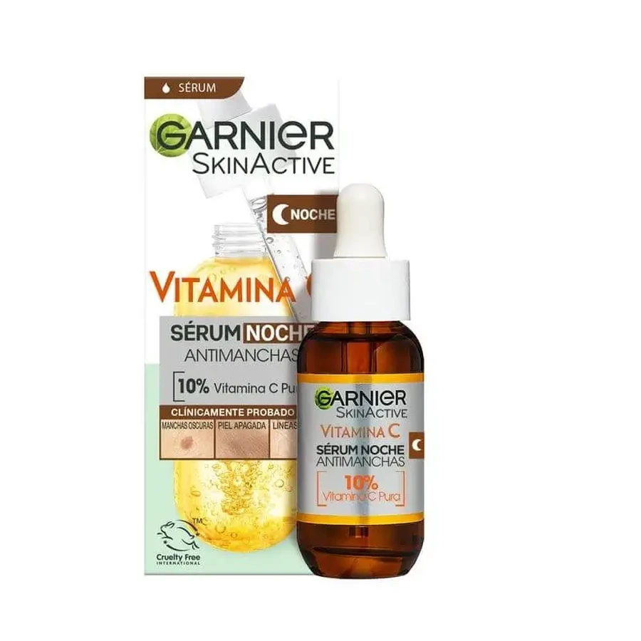 Ночная сыворотка Garnier против пятен с 10% витамина С. Результат при борьбе с пятнами, тусклой кожей и мимическими морщинами.: цены и характеристики