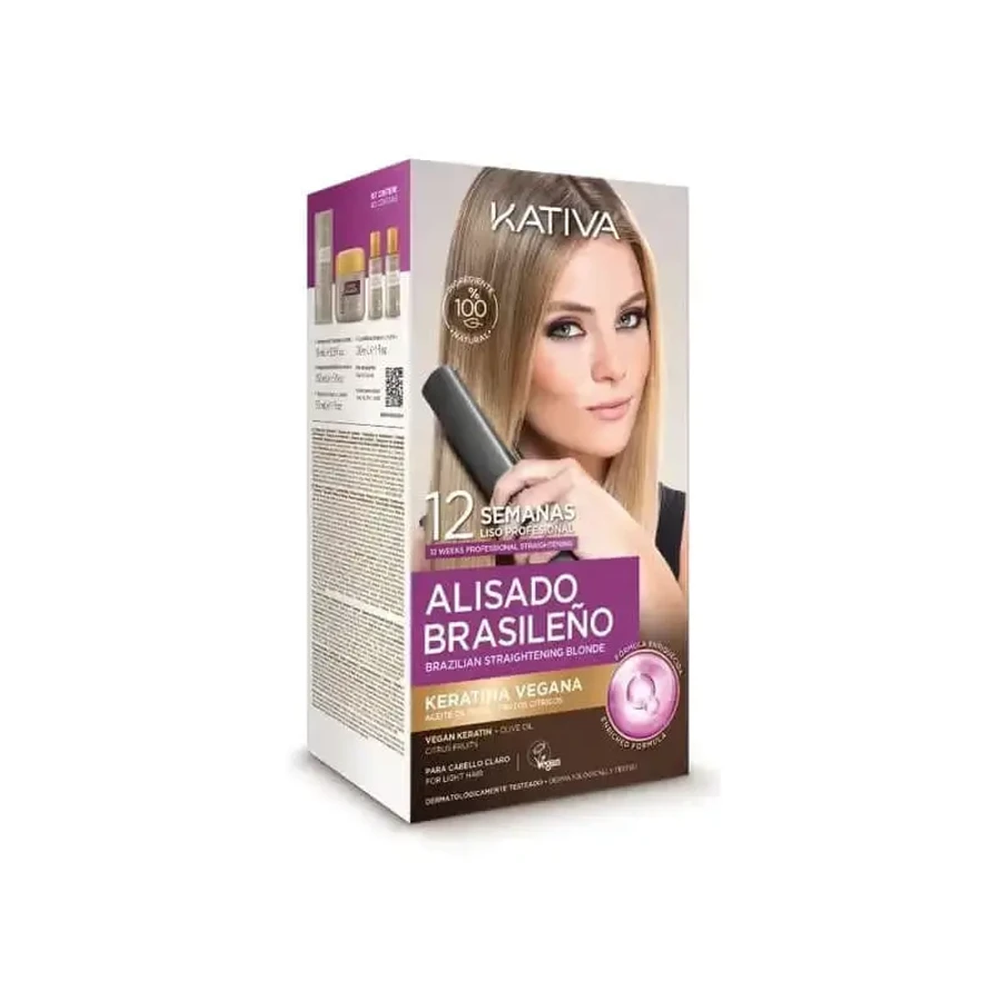 Набір для випрямлення волосся Kativa Brazilian Straightening Kit Blonde Hair Veg, 1 шт.: ціни та характеристики