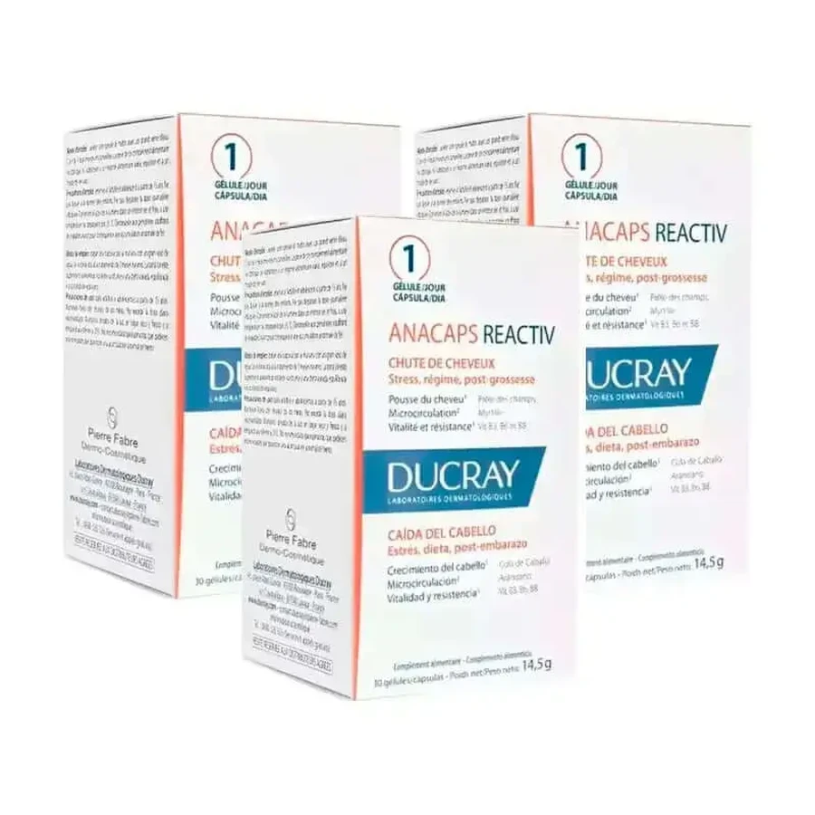 Ducray Anacaps Reactiv, упаковка 3 x 30 капсул: цены и характеристики