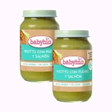 Babybio Ризотто из лука-порея с лососем, упаковка 2 х 200 грамм