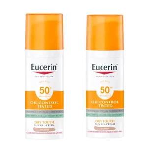 Eucerin Oil Control Dry Touch Сонцезахисний крем для обличчя SPF50+ Colour, 2х50 мл