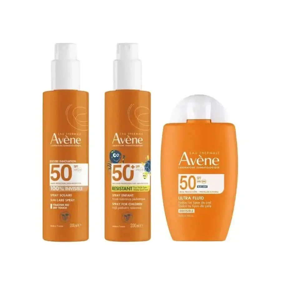 Avène Ультраневидимий флюїд Spf50 50 мл + Невидимий спрей Spf50 200 мл + Невидимий спрей Spf 50+ для дітей 200 мл: ціни та характеристики